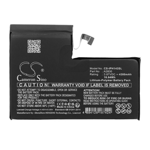 Apple iPhone 14 Pro Max, Akkumulátor, 4300 mAh, Li-Polymer, Cameron Sino, kompatibilis akciós termékkép 1