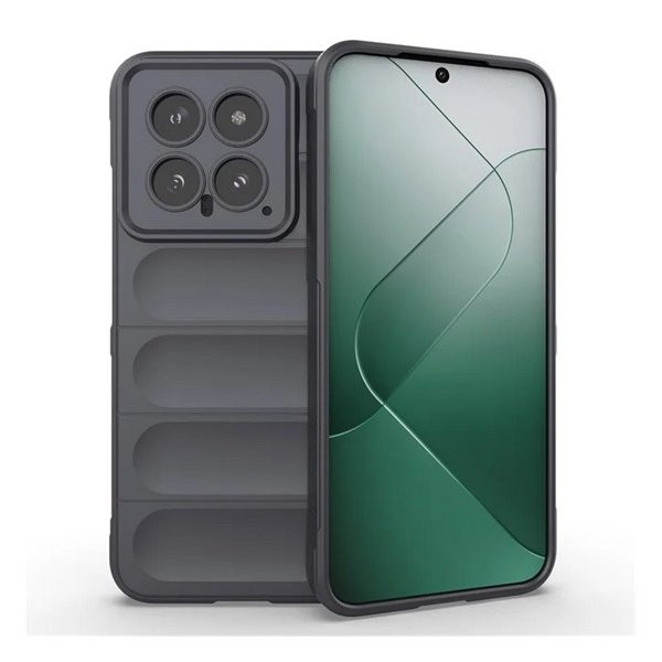 Xiaomi 14, Szilikon tok, közepesen ütésálló, 3D minta, sötétszürke akciós termékkép 1