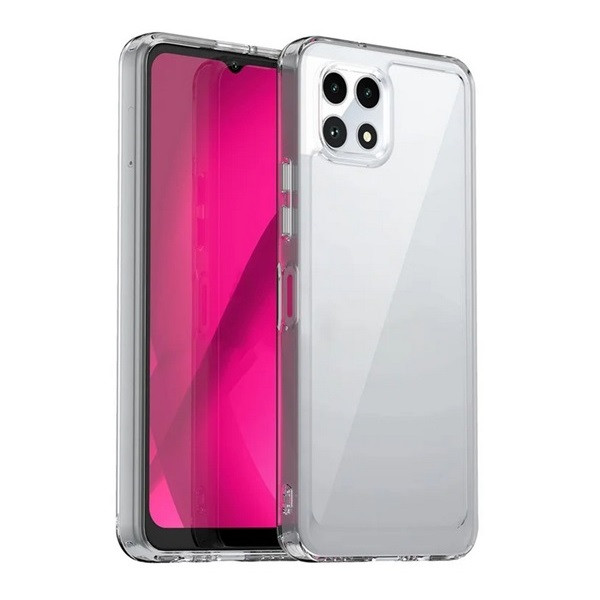 Telekom T Phone 2 5G, Műanyag hátlap védőtok + szilikon keret, közepesen ütésálló, átlátszó hátlap, átlátszó akciós termékkép 1