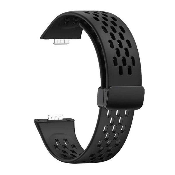 Huawei Watch Fit 3, szilikon pótszíj, lyukacsos, légáteresztő, fekete akciós termékkép 1