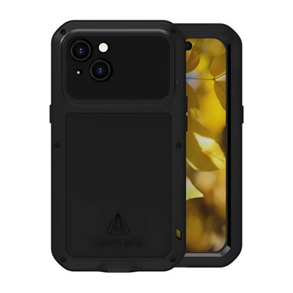 Apple iPhone 15, Szilikon tok, Love Mei Powerful Defender, ütésálló, fekete akciós termékkép 1