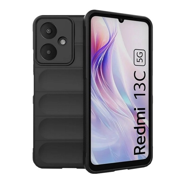 Xiaomi Redmi 13C 5G, Szilikon tok, közepesen ütésálló, 3D minta, fekete akciós termékkép 1