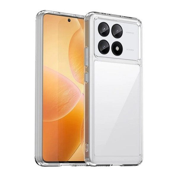 Xiaomi Redmi K70E / Poco X6 Pro 5G, Műanyag hátlap védőtok + szilikon keret, közepesen ütésálló, átlátszó hátlap, átlátszó akciós termékkép 1