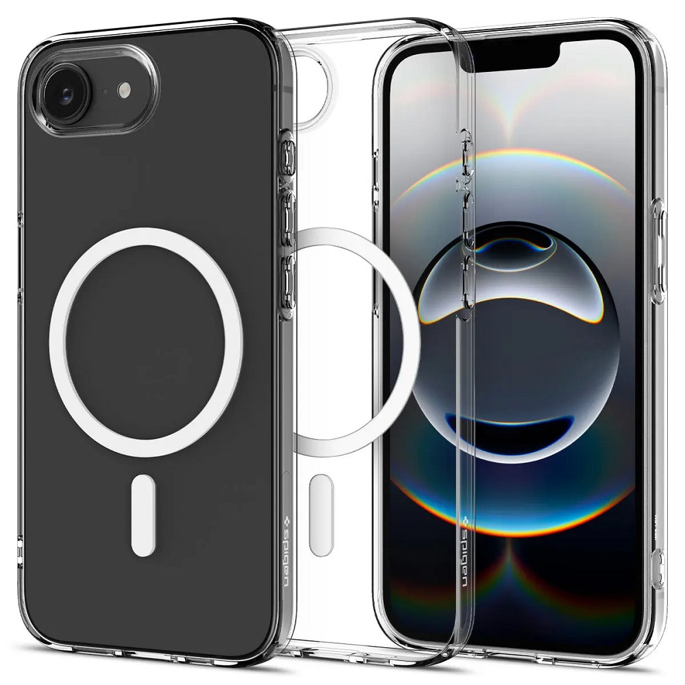 Apple iPhone 16e, Szilikon tok, Magsafe töltővel kompatibilis, Spigen Crystal Flex Mag, átlátszó akciós termékkép 1