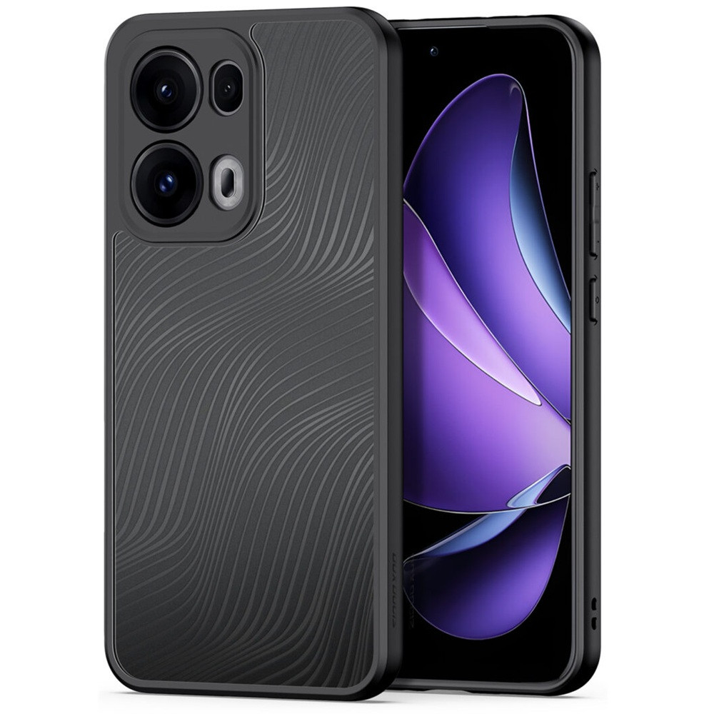 Oppo Reno13 Pro, Műanyag hátlap védőtok + szilikon keret, hullám minta, Dux Ducis Aimo, áttetsző/fekete akciós termékkép 1