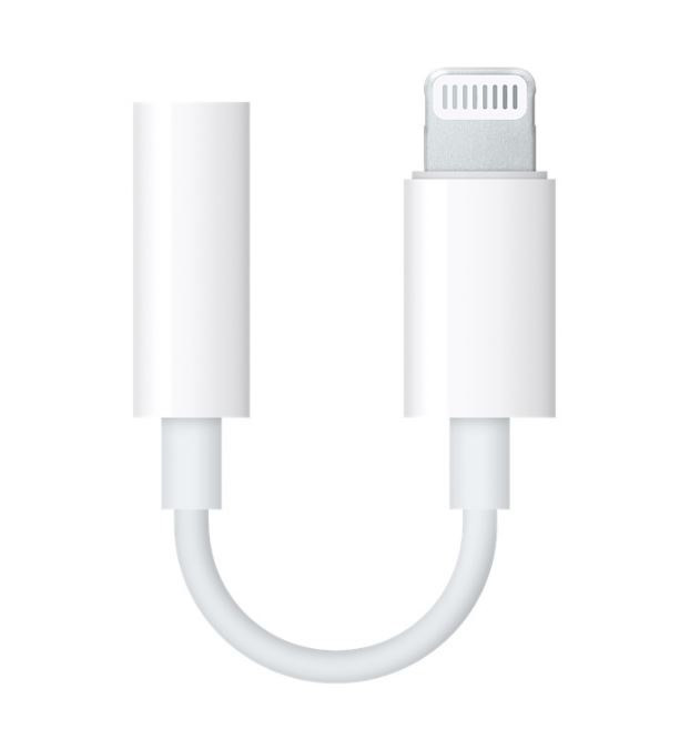 Adapter, Lightning 8pin - 3.5 mm jack átalakító, Apple, fehér, gyári akciós termékkép 1