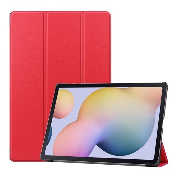 Samsung Galaxy Tab S7 Plus 12.4 / Tab S7 FE 12.4 / Tab S8 Plus 12.4, mappa tok, Trifold, piros akciós termékkép 1