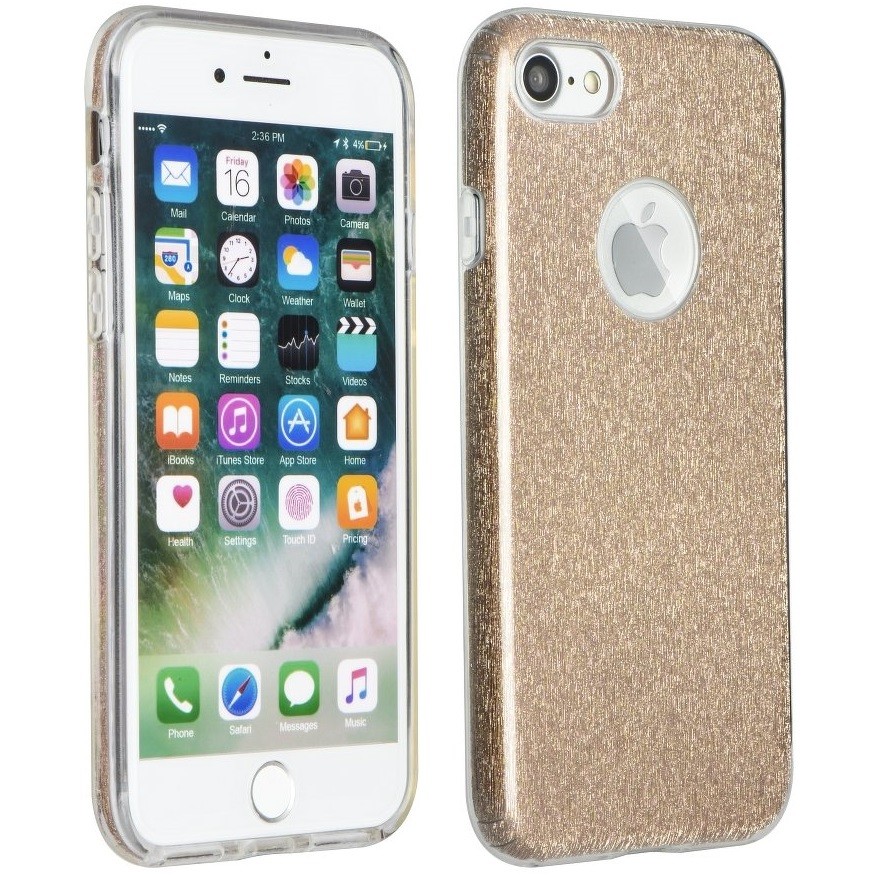Apple iPhone 15 Pro Max, Szilikon tok, csillogó, Forcell Shining, arany akciós termékkép 1