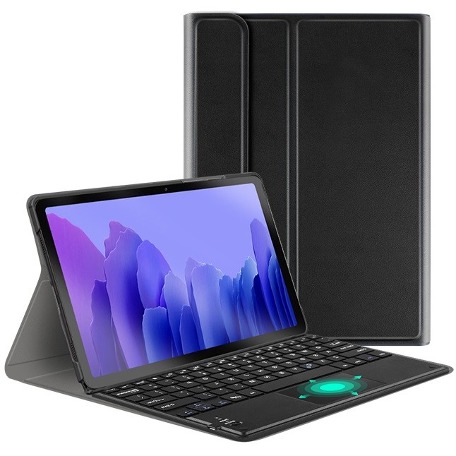Samsung Galaxy Tab S9 FE Plus (12.4) SM-X610 / X616B, Bluetooth billentyűzetes, mappa tok, Touch Pad, mágneses rögzítés, Wooze Simple Touch, fekete akciós termékkép 1