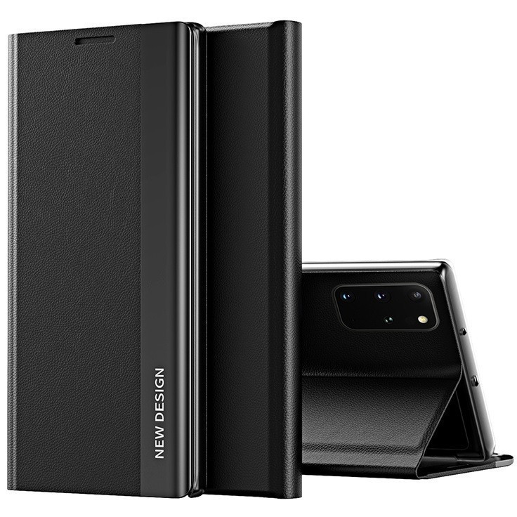 Xiaomi 14T, Oldalra nyíló tok, stand, Wooze Silver Line, fekete akciós termékkép 1
