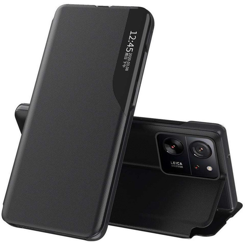 Samsung Galaxy A56 5G SM-A566B, Oldalra nyíló tok, stand, hívás mutatóval, Wooze FashionBook, fekete akciós termékkép 1