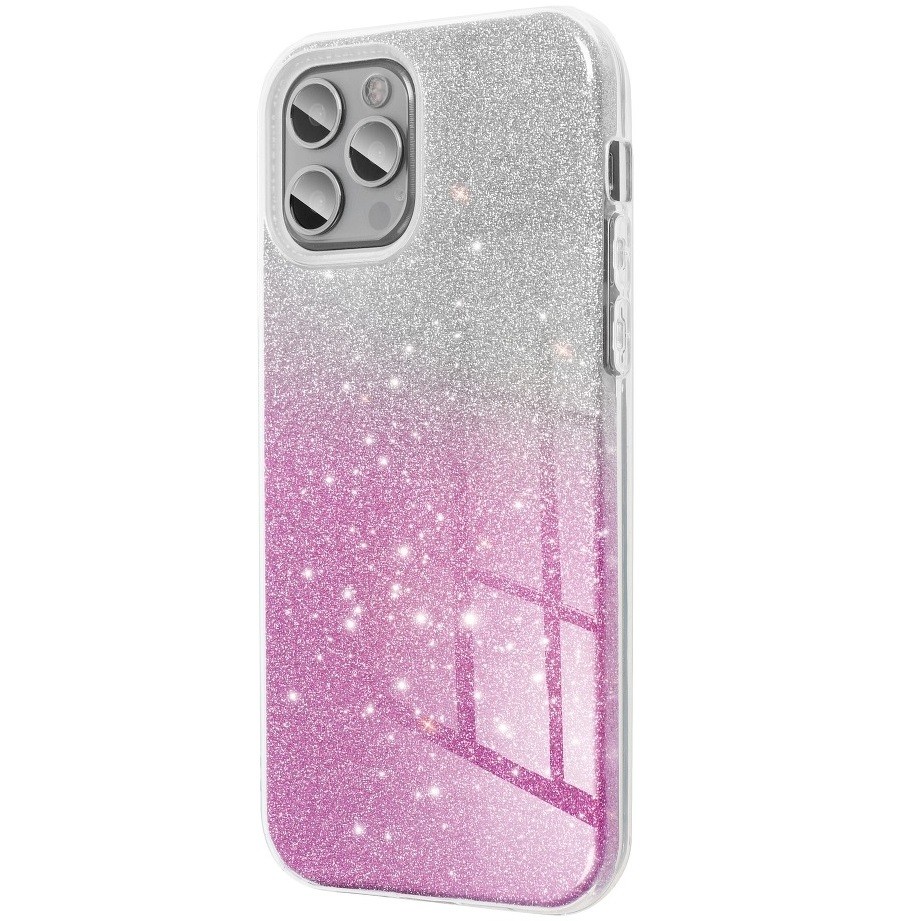 Samsung Galaxy S24 SM-S921, Szilikon tok, csillogó, Forcell Shining, vörösarany/ezüst akciós termékkép 1