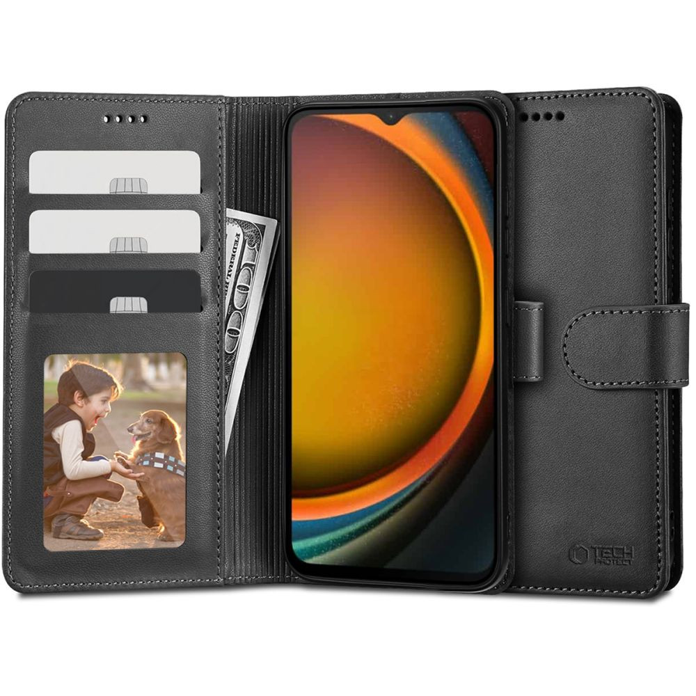 Samsung Galaxy Xcover 7 SM-G556B, Oldalra nyíló tok, stand, mágnes csattal, TP Wallett, fekete akciós termékkép 1