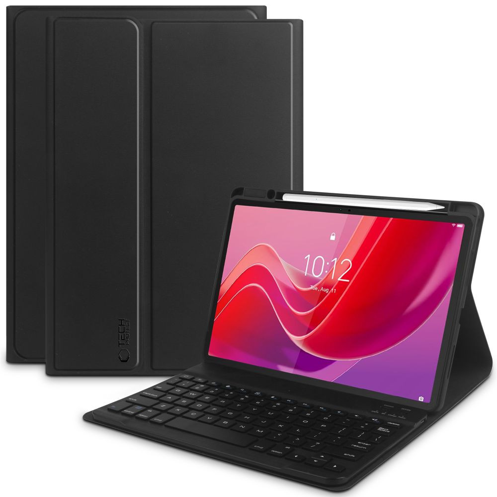 Lenovo Tab M11 (11.0) TB-330, Bluetooth billentyűzetes mappa tok, érintőceruza tartó, érintőceruza nélkül, TP SC Pen Holder + Keyboard, fekete akciós termékkép 1