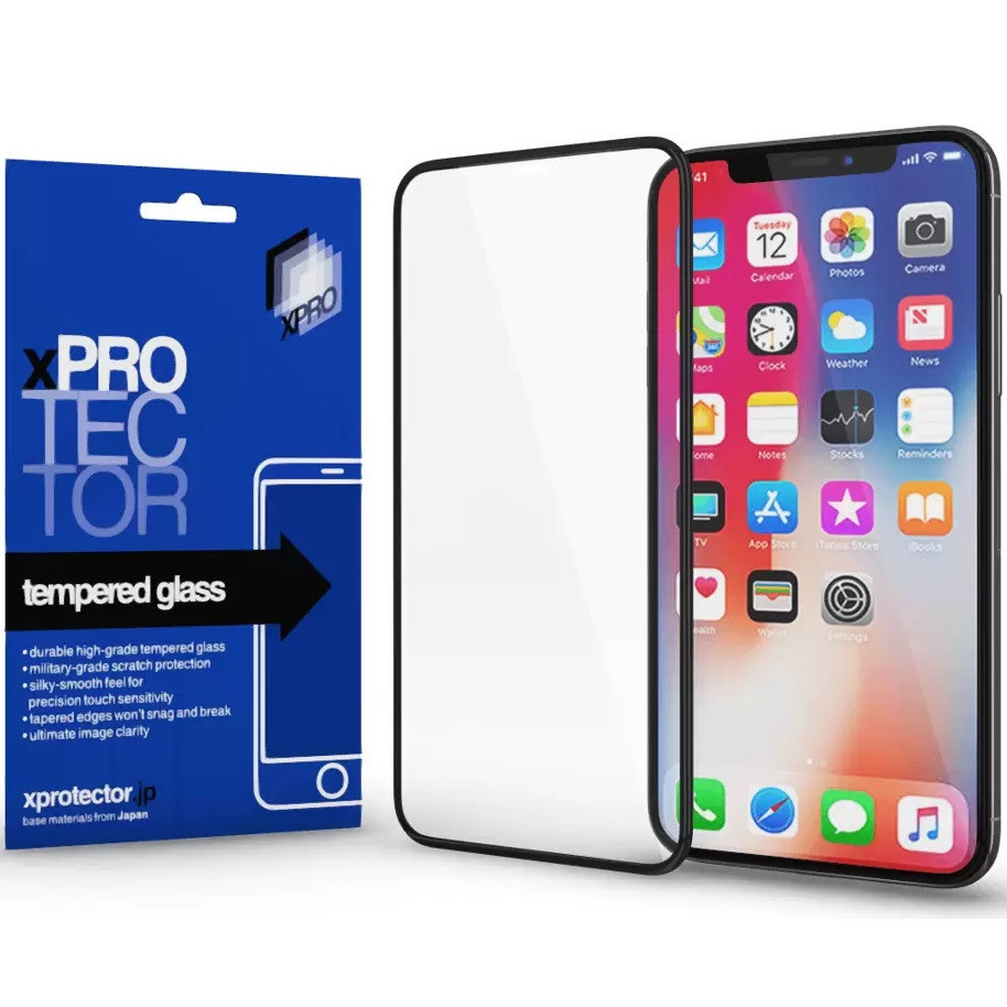 Xiaomi 14, Kijelzővédő fólia, ütésálló fólia (az íves részre is!), Tempered Glass (edzett üveg), Xprotector Full 3D, fekete akciós termékkép 1