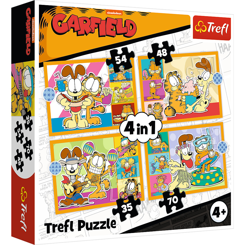 Rejtvény 4 az 1-ben – Garfield szereti a lasagnát – Trefl 34673
