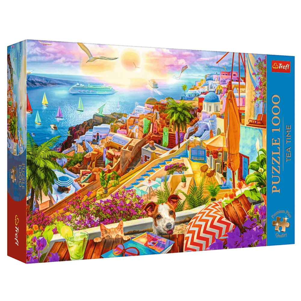 Rejtvény – 1000 Premium Plus – Tea Time: Látogatás a Santorini Trefl 10842-ben