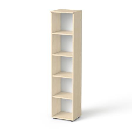Szekrény, 5 rendező magas, nyitott, polcos, keskeny MAYAH "Freedom SV-03", juhar